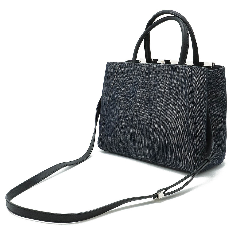 Fendi Handbag Petite 2Jours Navy Denim Leather